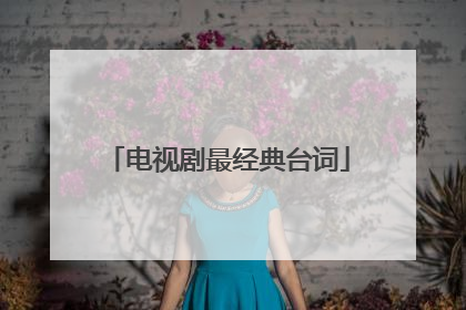 电视剧最经典台词