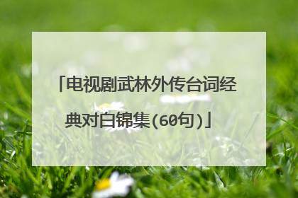 电视剧武林外传台词经典对白锦集(60句)