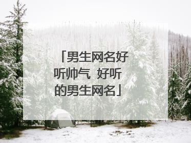 男生网名好听帅气 好听的男生网名