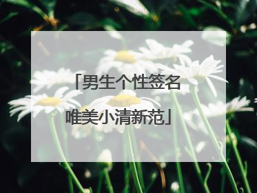 男生个性签名唯美小清新范