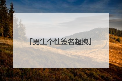 男生个性签名超拽