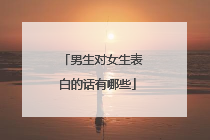 男生对女生表白的话有哪些