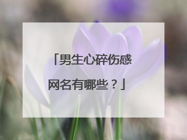 男生心碎伤感网名有哪些?