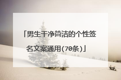 男生干净简洁的个性签名文案通用(70条)