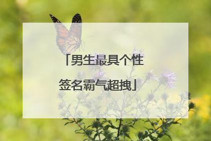 男生最具个性签名霸气超拽