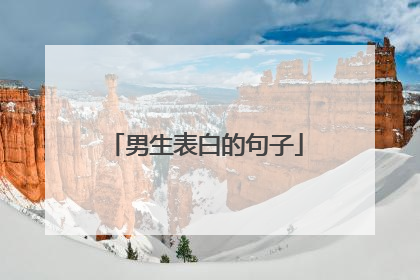 男生表白的句子