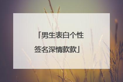 男生表白个性签名深情款款