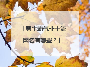 男生霸气非主流网名有哪些?