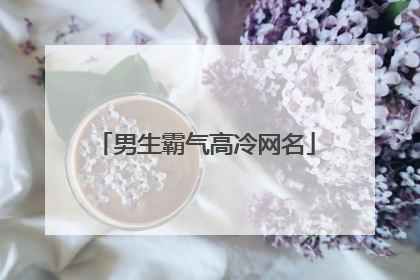 男生霸气高冷网名