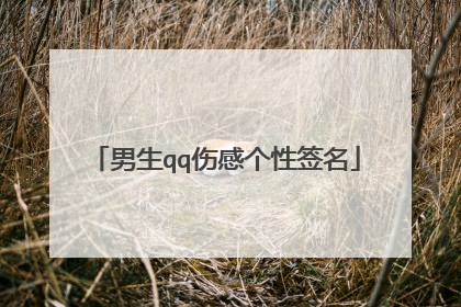 男生qq伤感个性签名