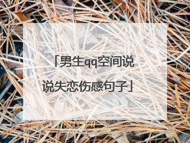 男生qq空间说说失恋伤感句子