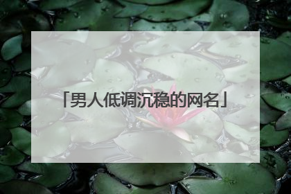 男人低调沉稳的网名
