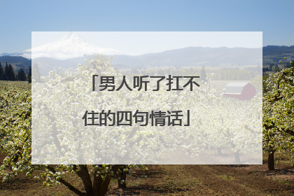 男人听了扛不住的四句情话