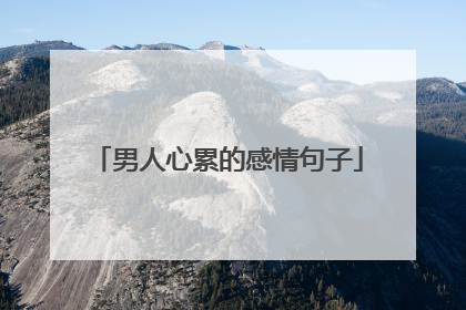 男人心累的感情句子