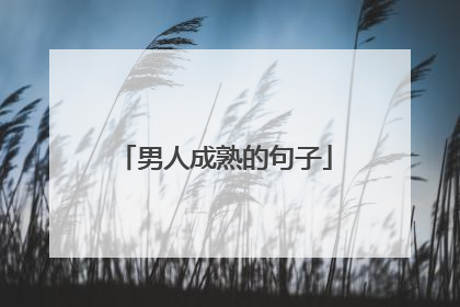 男人成熟的句子