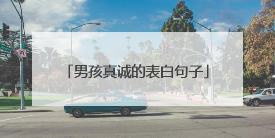 男孩真诚的表白句子
