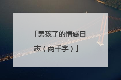 男孩子的情感日志（两千字）