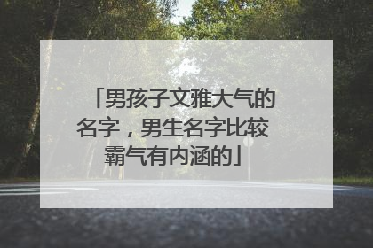 男孩子文雅大气的名字，男生名字比较霸气有内涵的