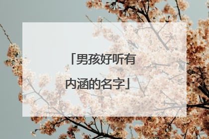 男孩好听有内涵的名字