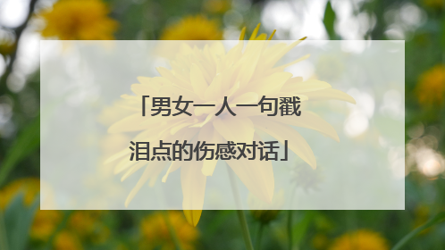 男女一人一句戳泪点的伤感对话