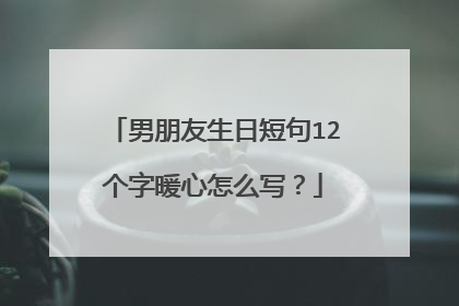 男朋友生日短句12个字暖心怎么写？