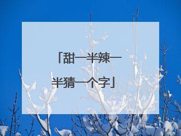 甜一半辣一半猜一个字