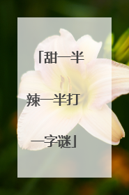 甜一半辣一半打一字谜