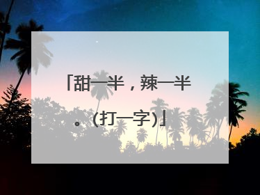 甜一半,辣一半。(打一字)
