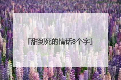 甜到死的情话8个字