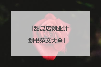 甜品店创业计划书范文大全