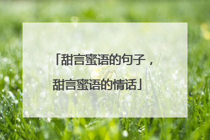 甜言蜜语的句子,甜言蜜语的情话