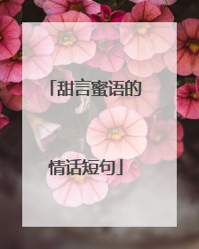 甜言蜜语的情话短句