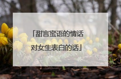 甜言蜜语的情话 对女生表白的话