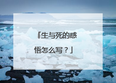 生与死的感悟怎么写？