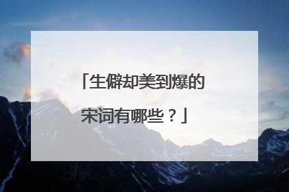生僻却美到爆的宋词有哪些？