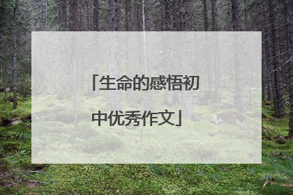 生命的感悟初中优秀作文
