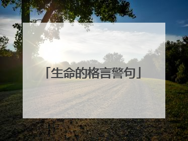生命的格言警句