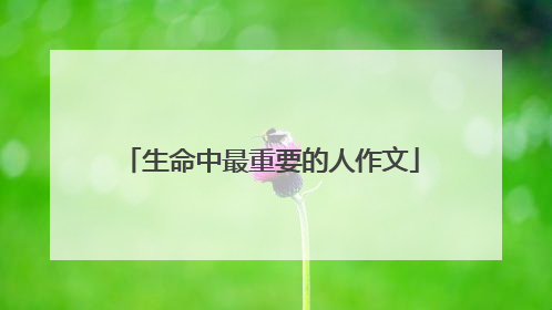 生命中最重要的人作文