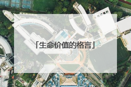 生命价值的格言