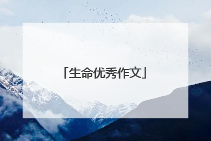 生命优秀作文
