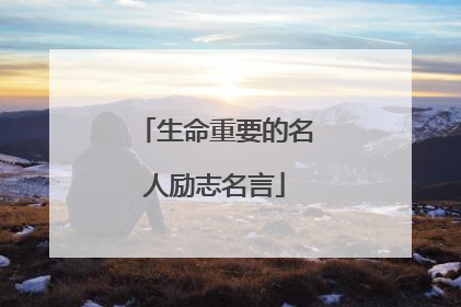 生命重要的名人励志名言