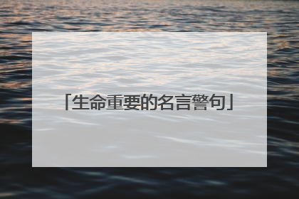 生命重要的名言警句