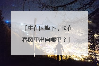 生在国旗下,长在春风里出自哪里?