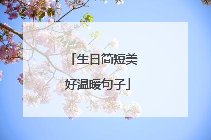 生日简短美好温暖句子