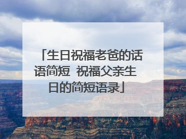 生日祝福老爸的话语简短 祝福父亲生日的简短语录
