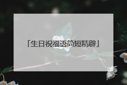 生日祝福语简短精辟