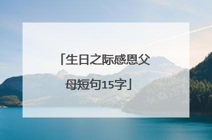 生日之际感恩父母短句15字