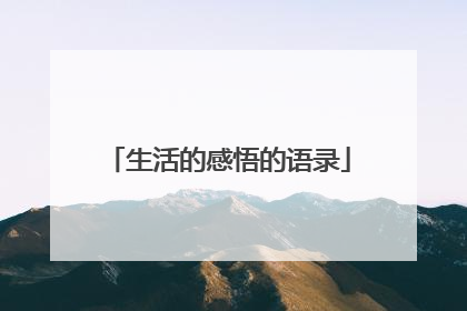 生活的感悟的语录