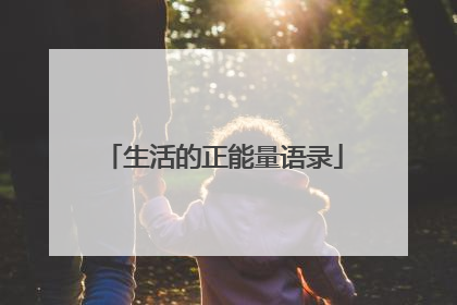 生活的正能量语录