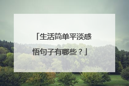 生活简单平淡感悟句子有哪些?